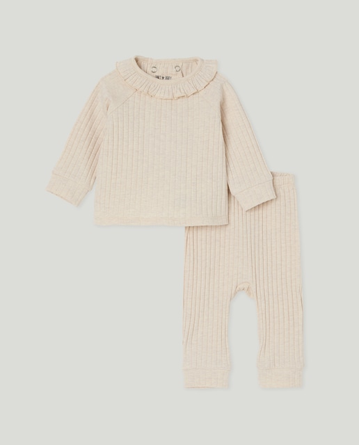 Imagen 0 de Pijama de 2 piezas de bebé de canalé