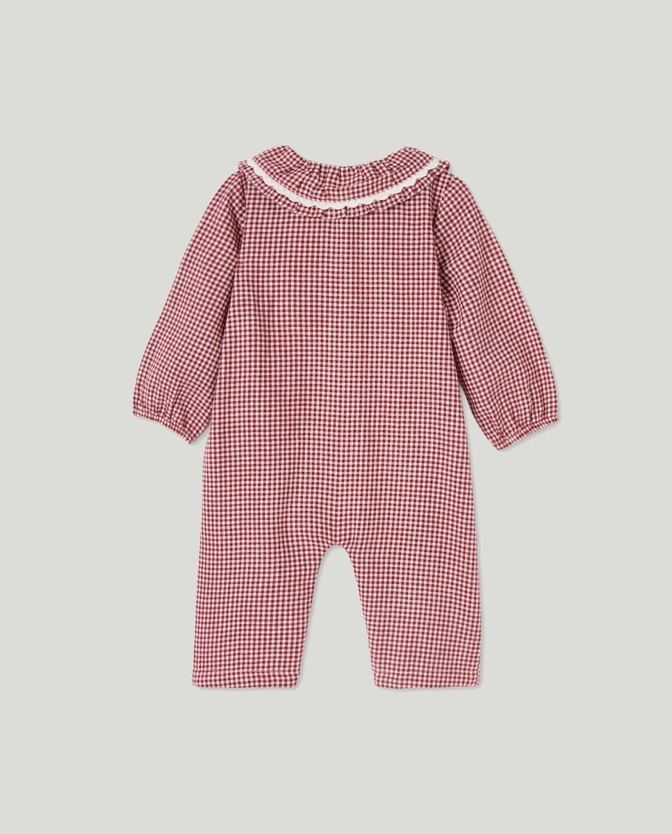 Pijama de bebé de franela family Burdeos-2