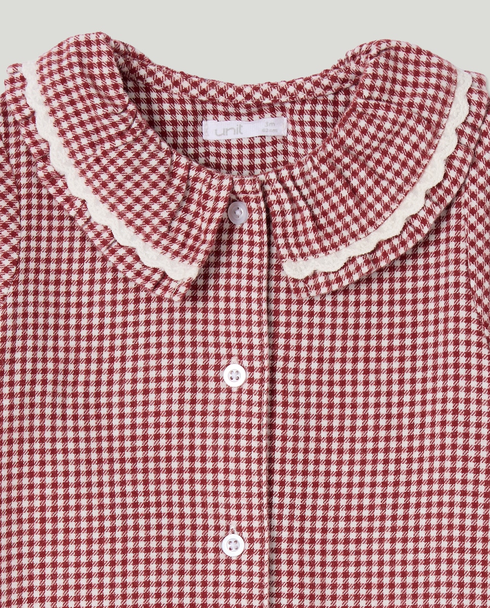 Pijama de bebé de franela family Burdeos-3