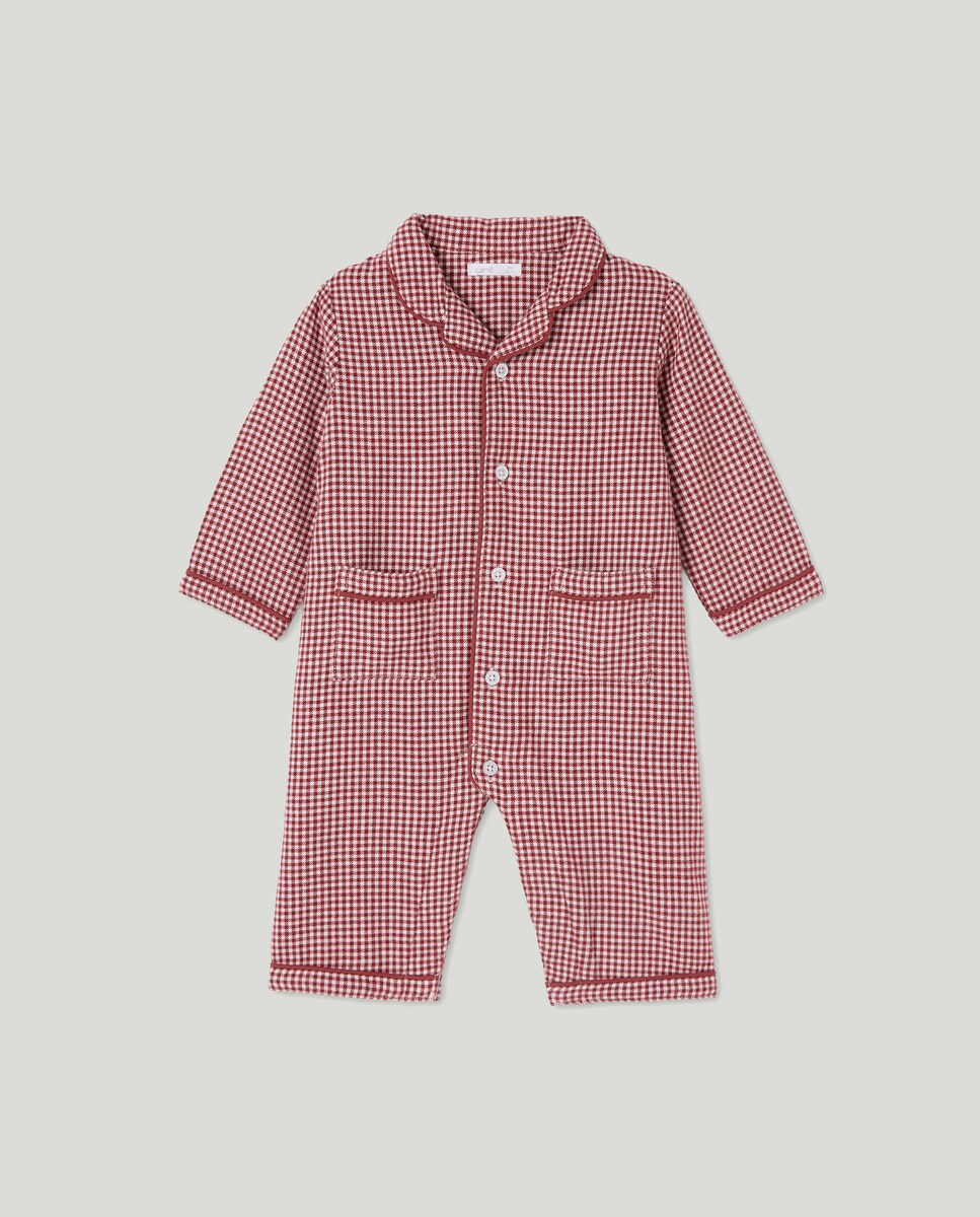 Pijama de bebé de franela family Burdeos-1