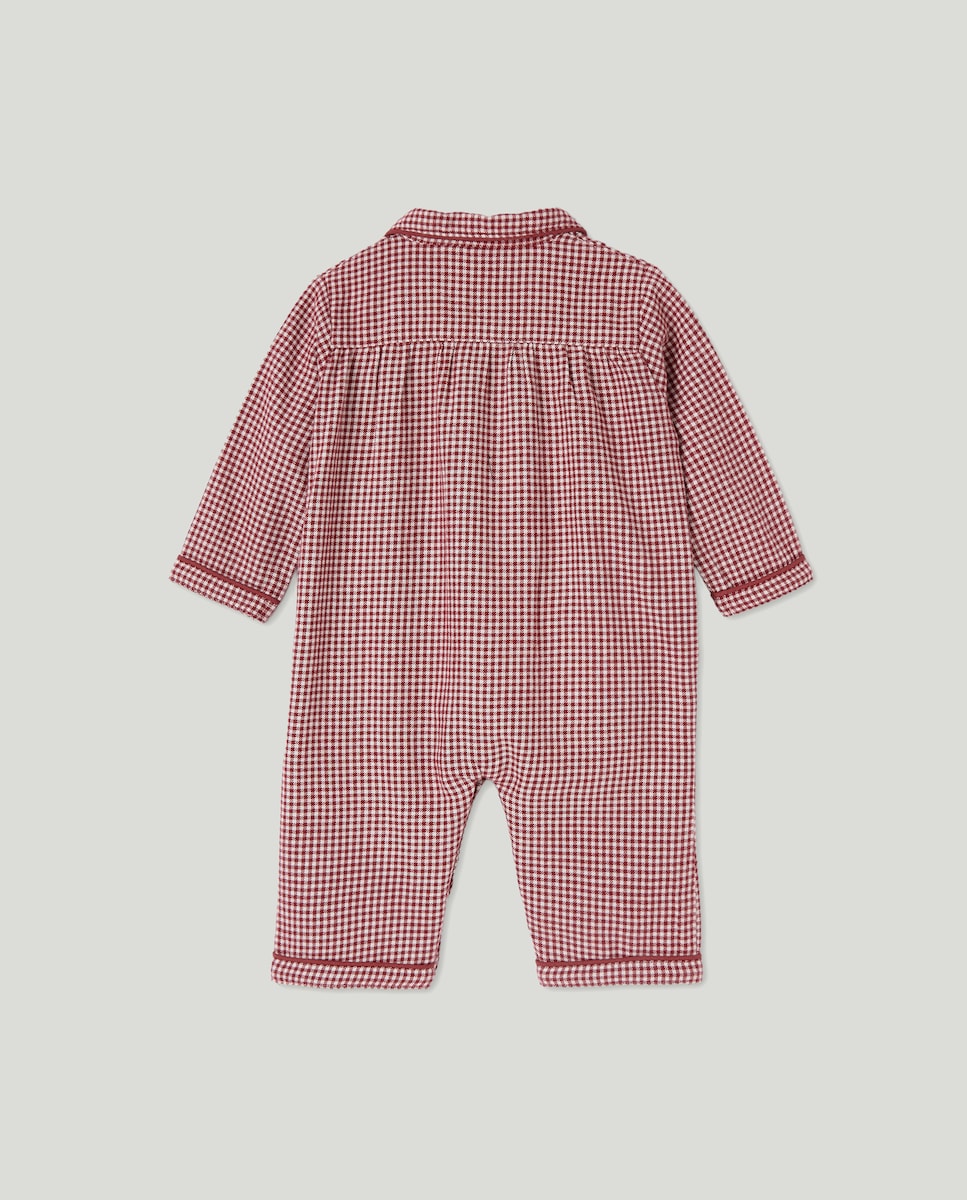 Pijama de bebé de franela family Burdeos-2