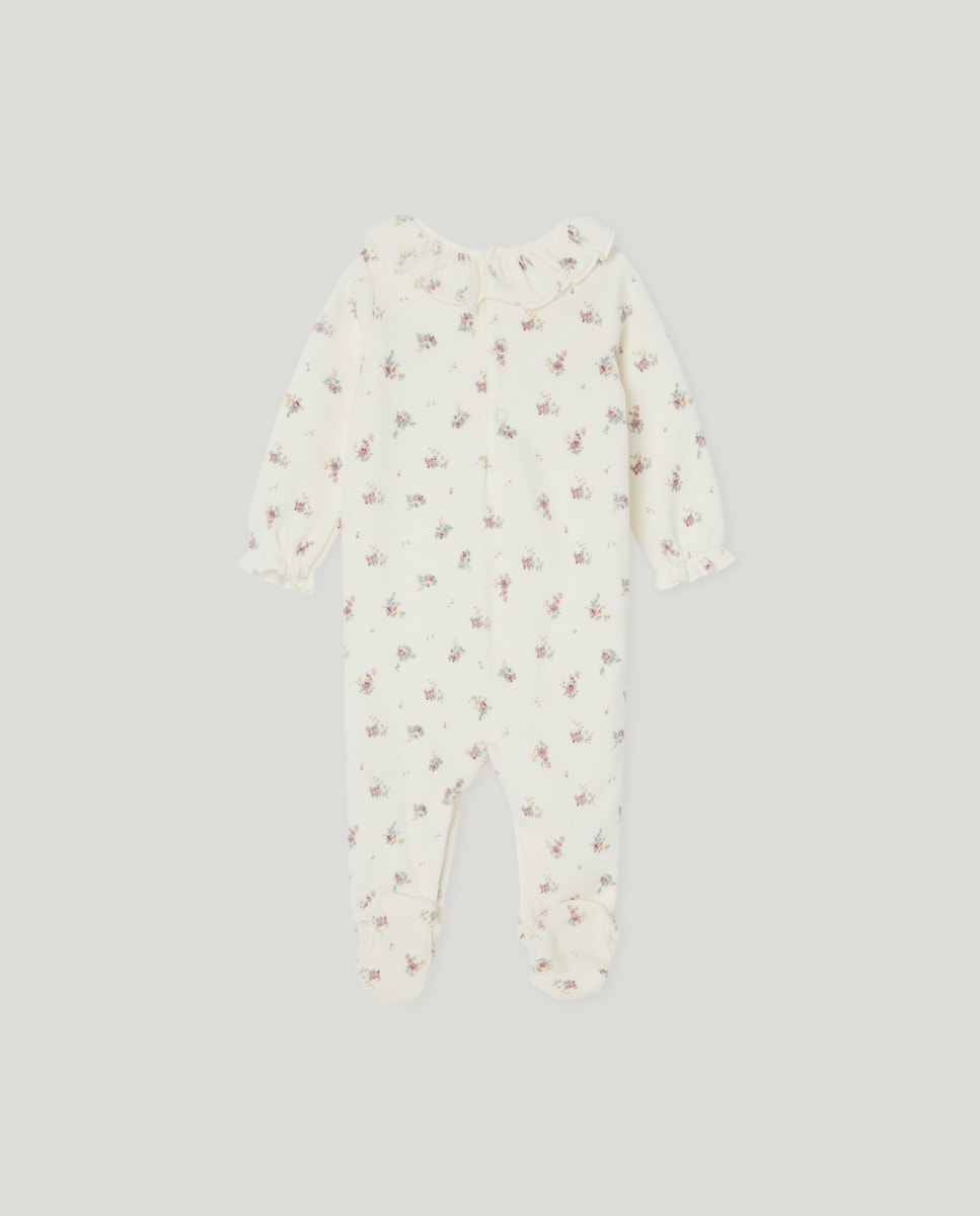 Pijama de bebé con cuello volante 290 Burdeos-2