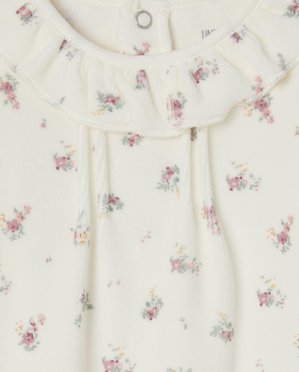 Pijama de bebé con cuello volante 290 Burdeos-3