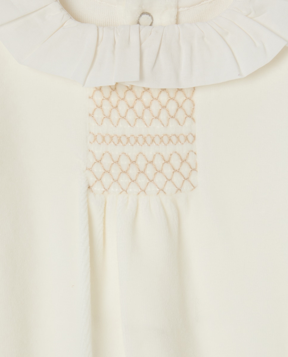 Pijama de bebé con nido de abeja 120 Crudo-3