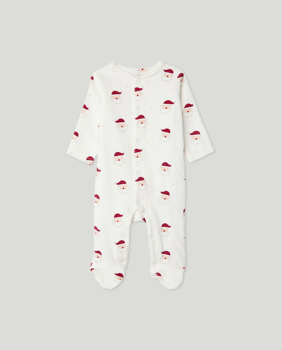Pijama de bebé AOP de Navidad Blanco roto-1