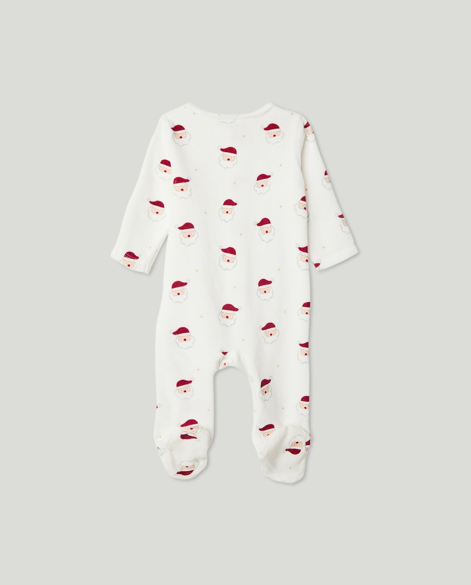 Pijama de bebé AOP de Navidad Blanco roto-2