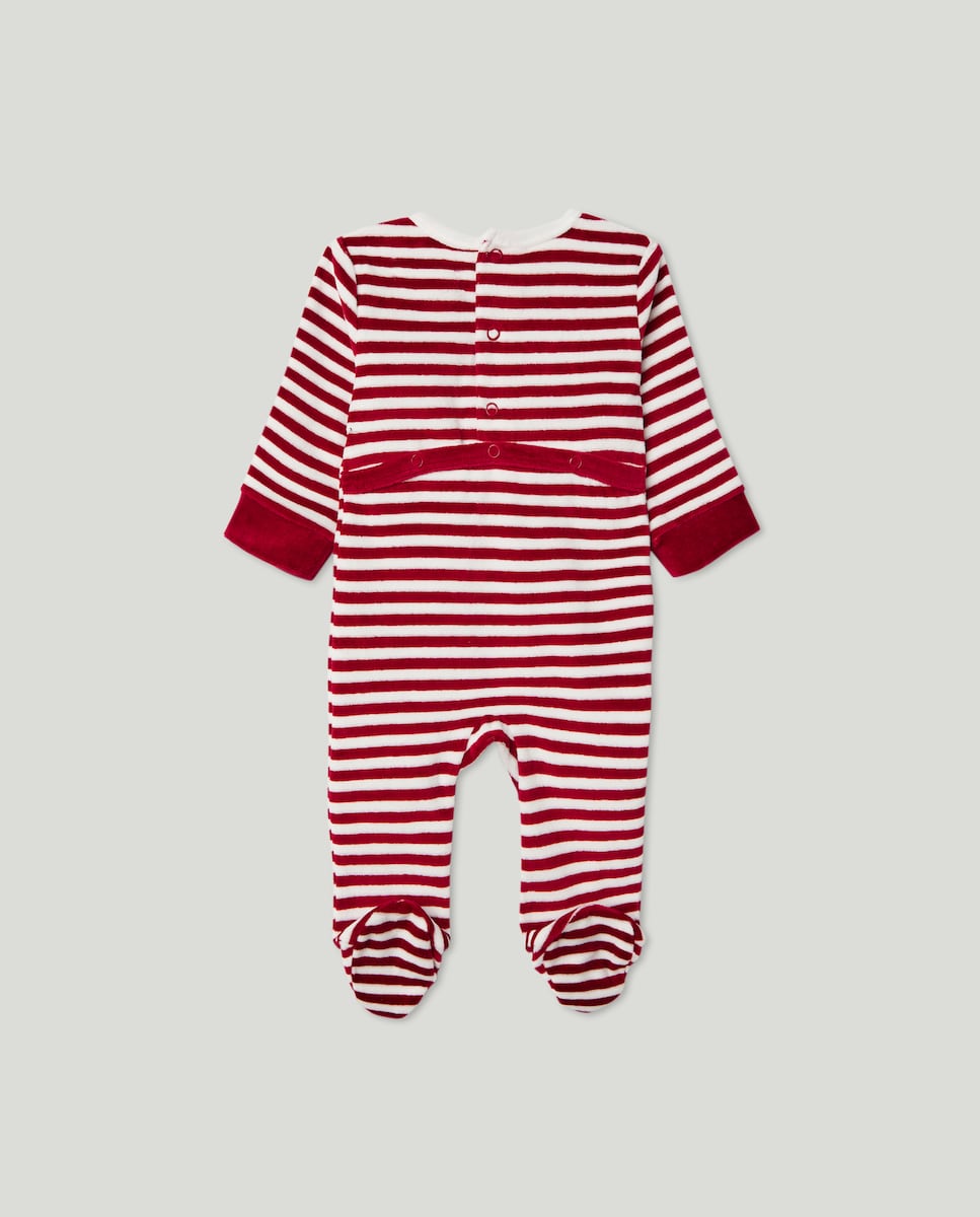 Pijama de bebé de velvet de Navidad 600 Rojo-2