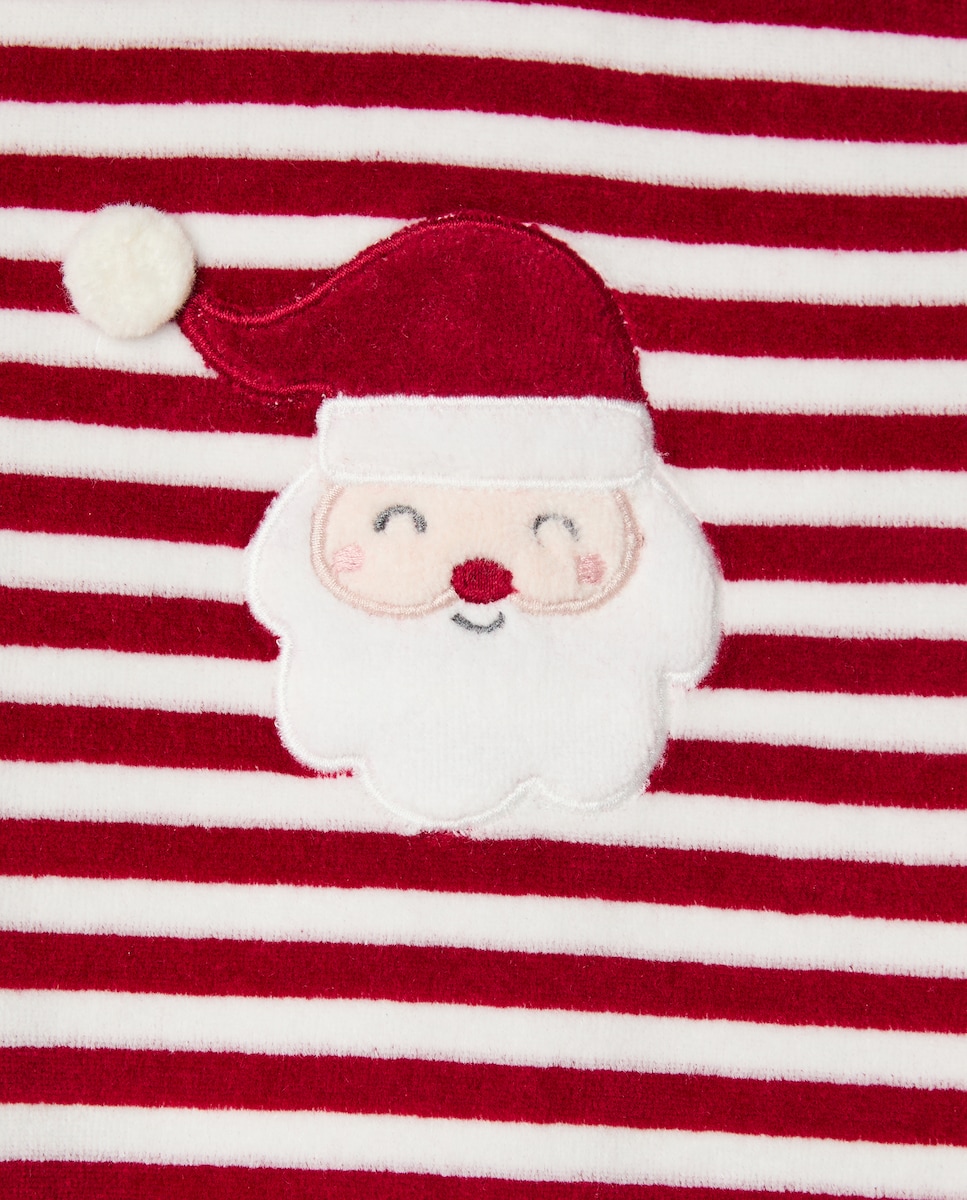 Pijama de bebé de velvet de Navidad 600 Rojo-3