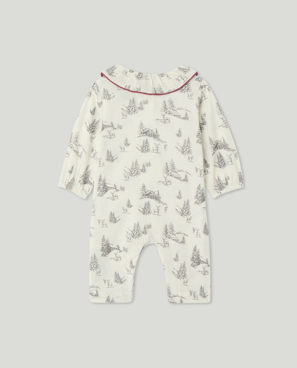 Pijama de bebé de franela de Navidad Blanco roto-2
