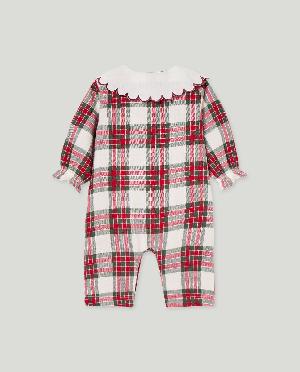 Pijama de bebé de franela de Navidad 600 Rojo-2