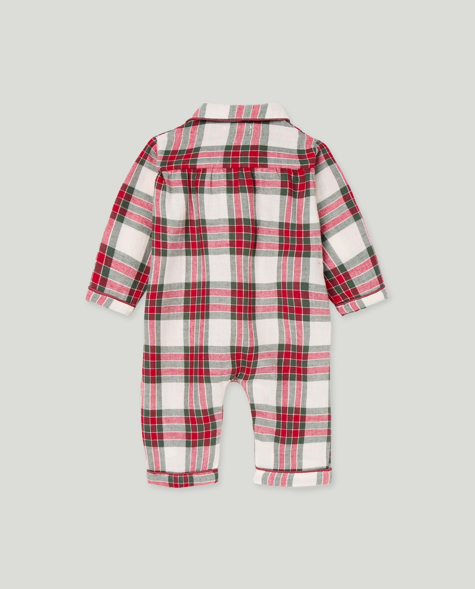 Pijama de bebé de franela de Navidad 600 Rojo-2