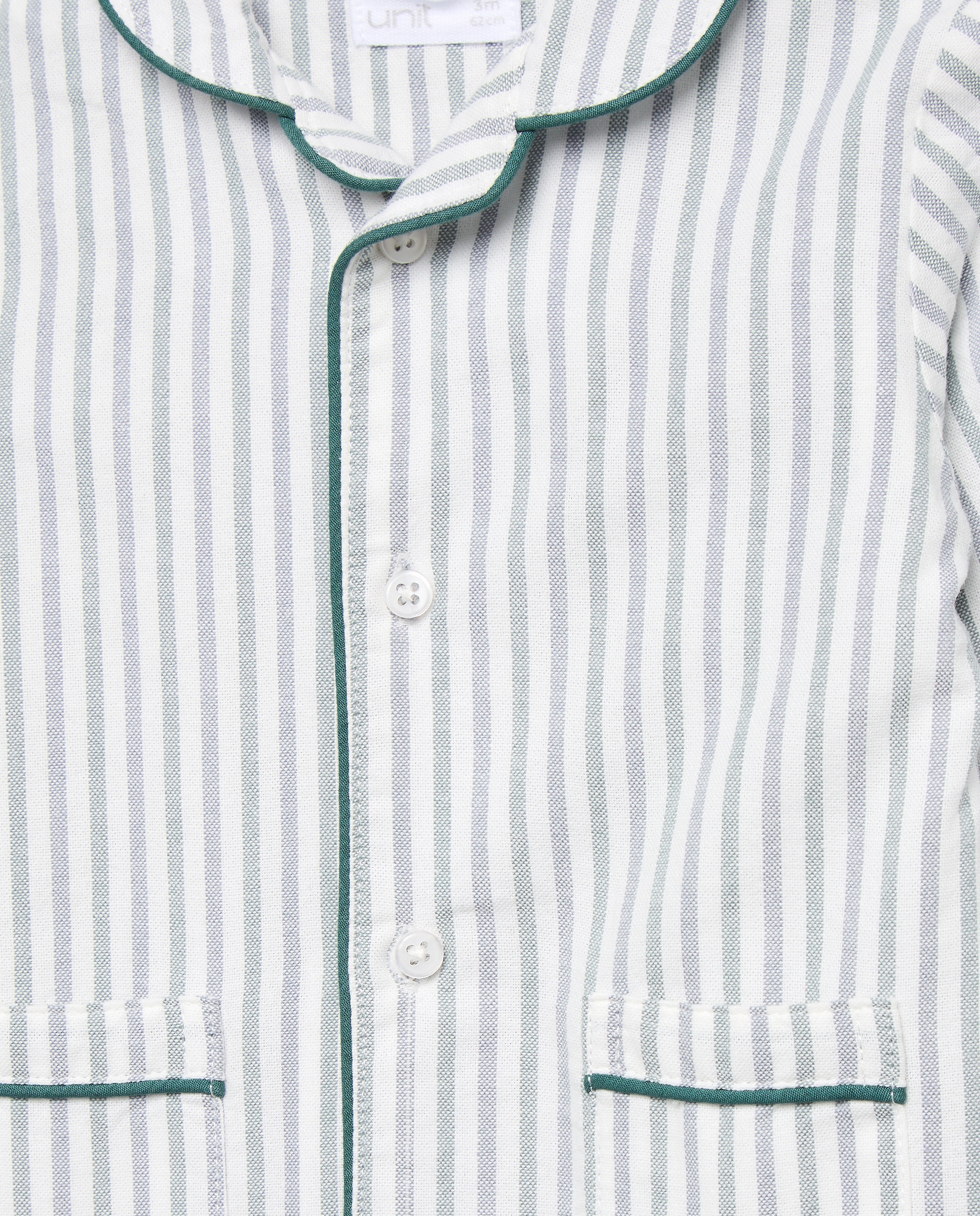 Pijama de bebé raya oxford Verde-3