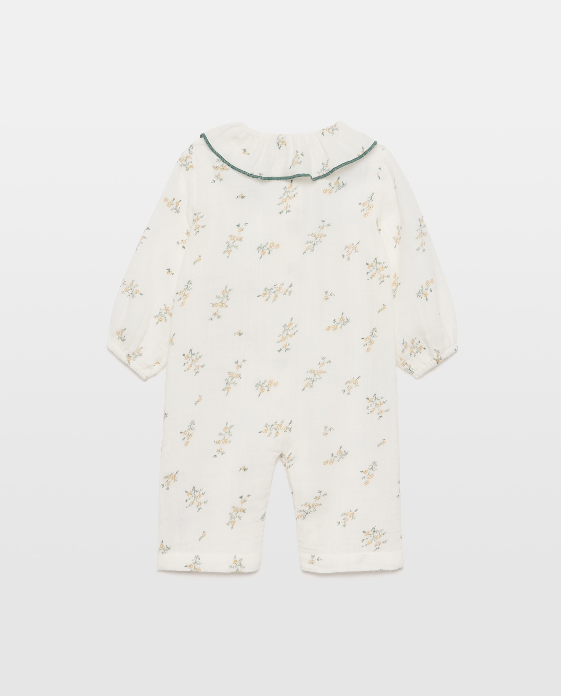 Pijama de bebé de gasa estampado Blanco roto-2