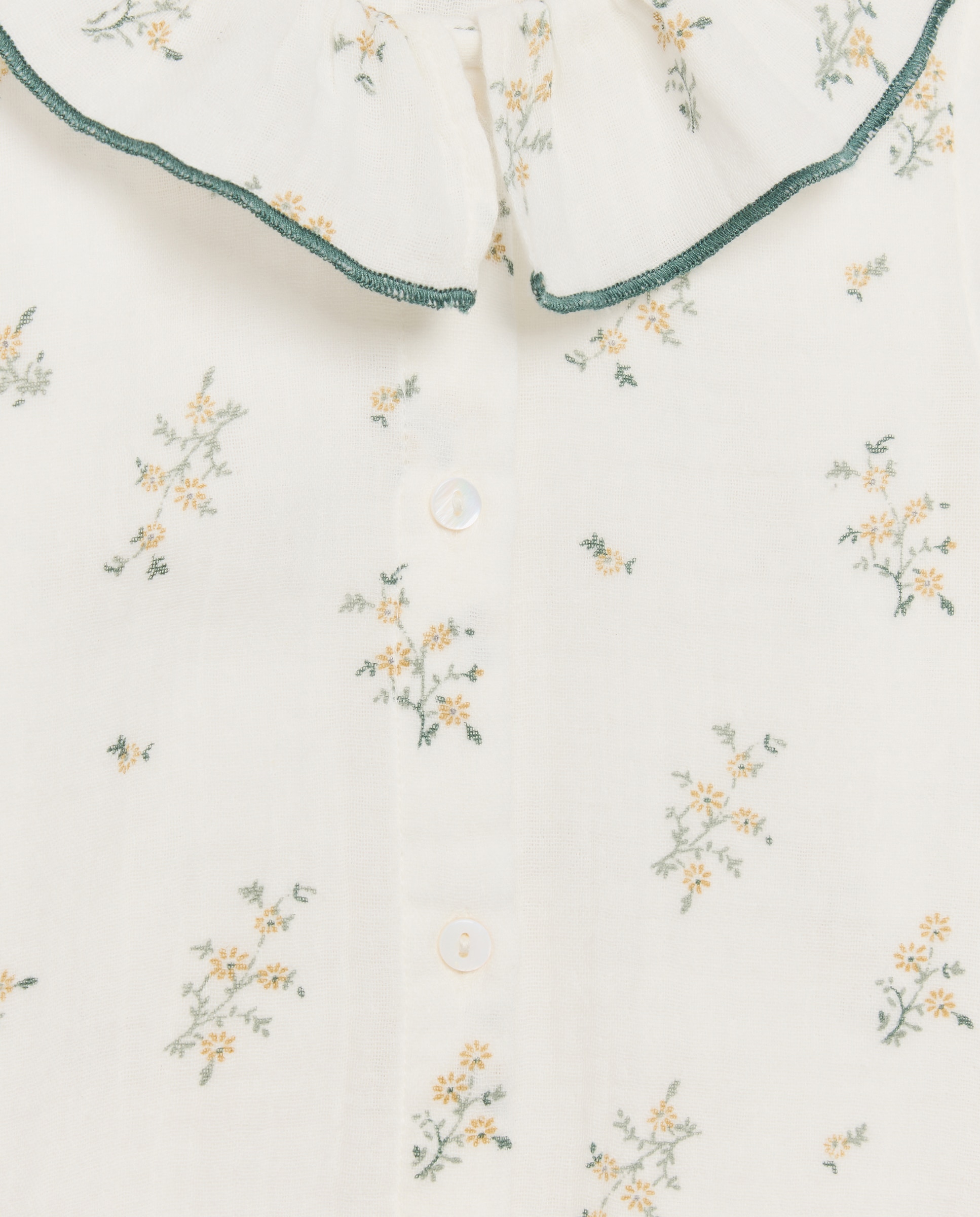 Pijama de bebé de gasa estampado Blanco roto-3