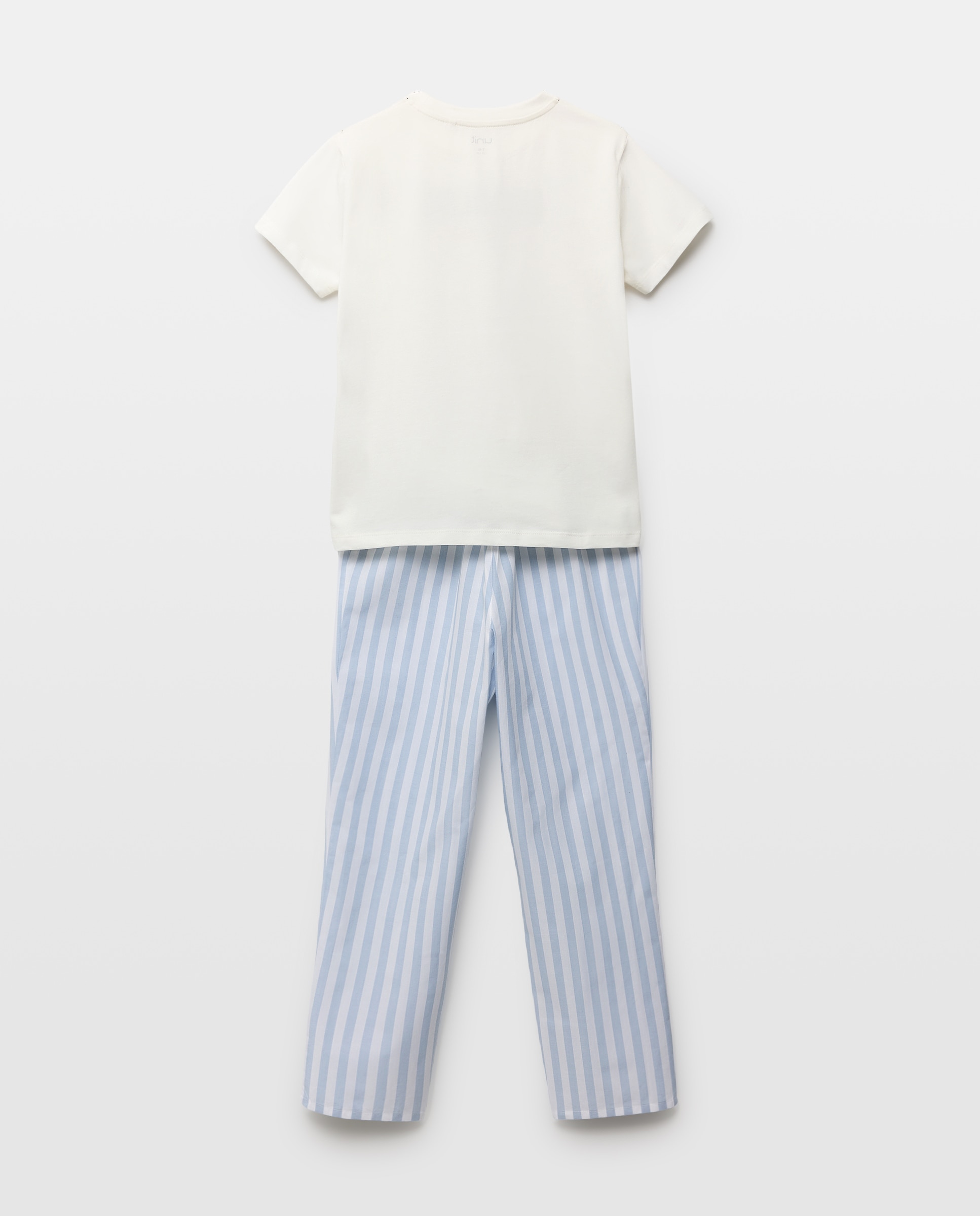 Pijama de niño pantalón largo camiseta manga corta Blanco roto-2