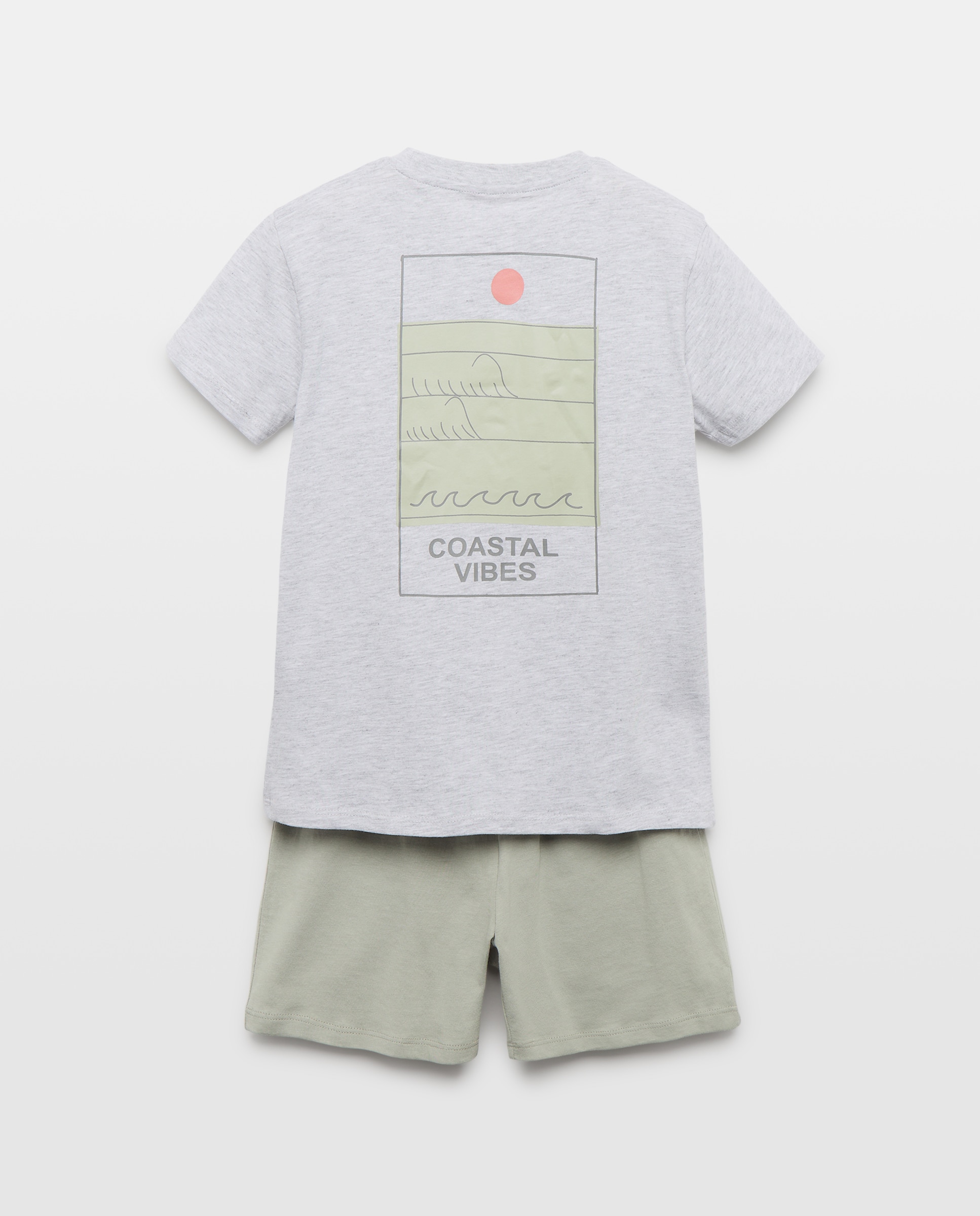 Pijama de niño estampado corto 820 Gris medio-2