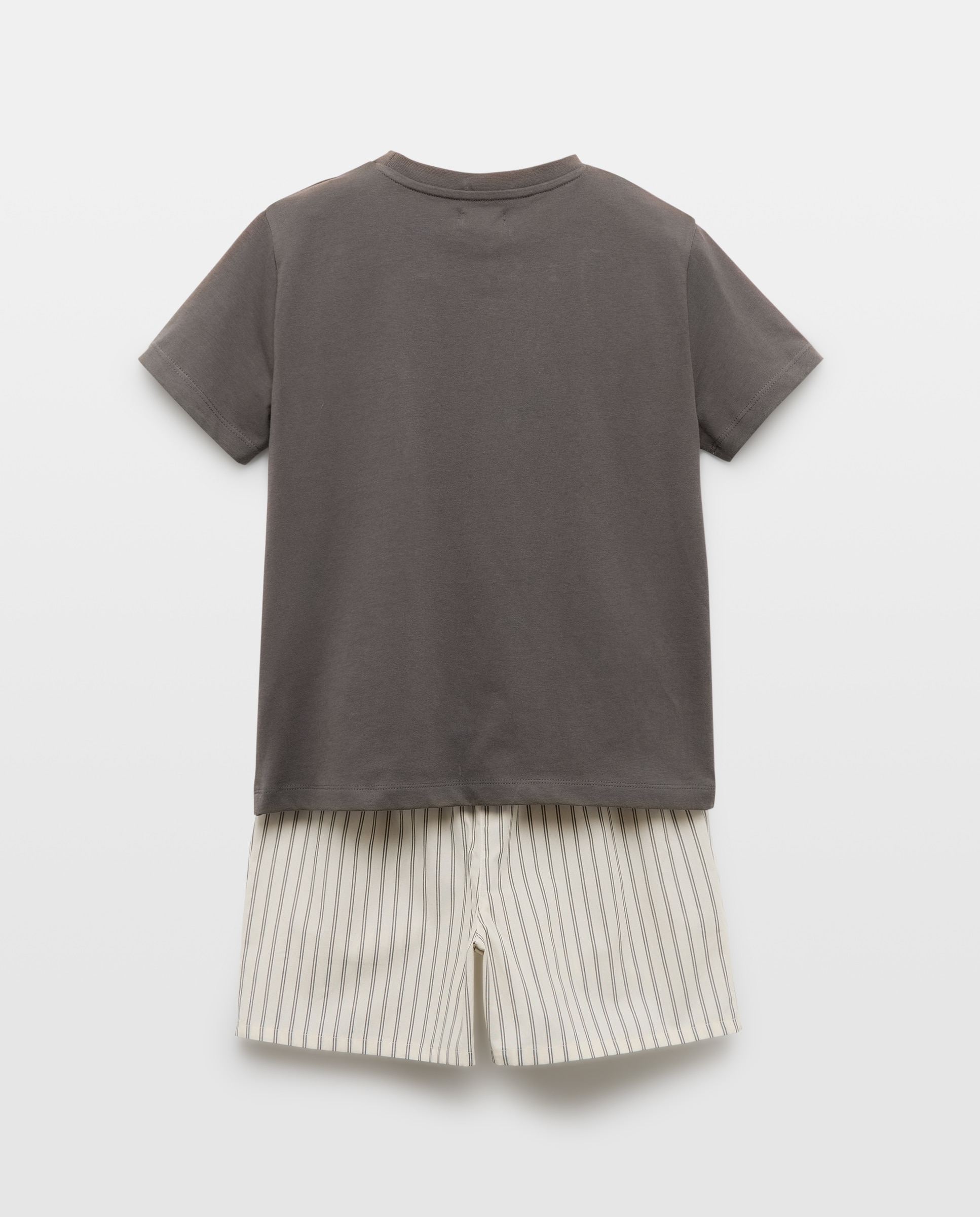 Pijama de niño combinado de popelín corto 830 Antracita-2