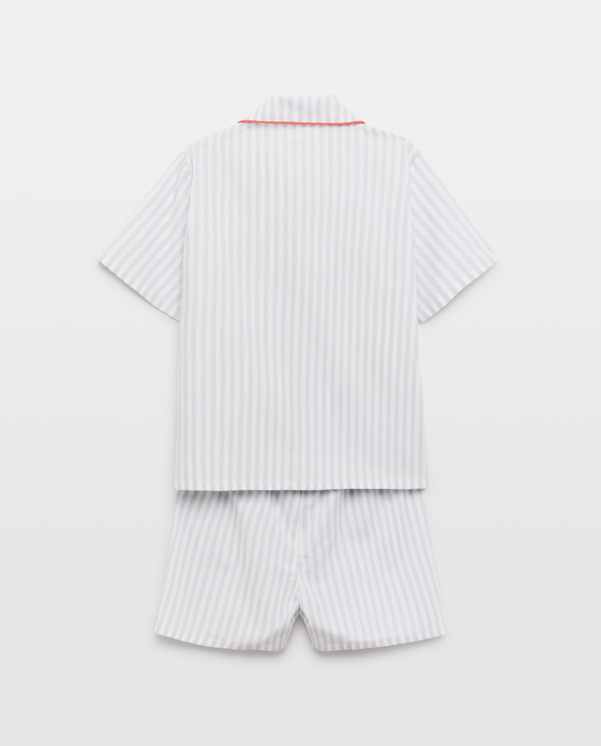 Pijama de niño de popelin corto 410 Azul claro-2