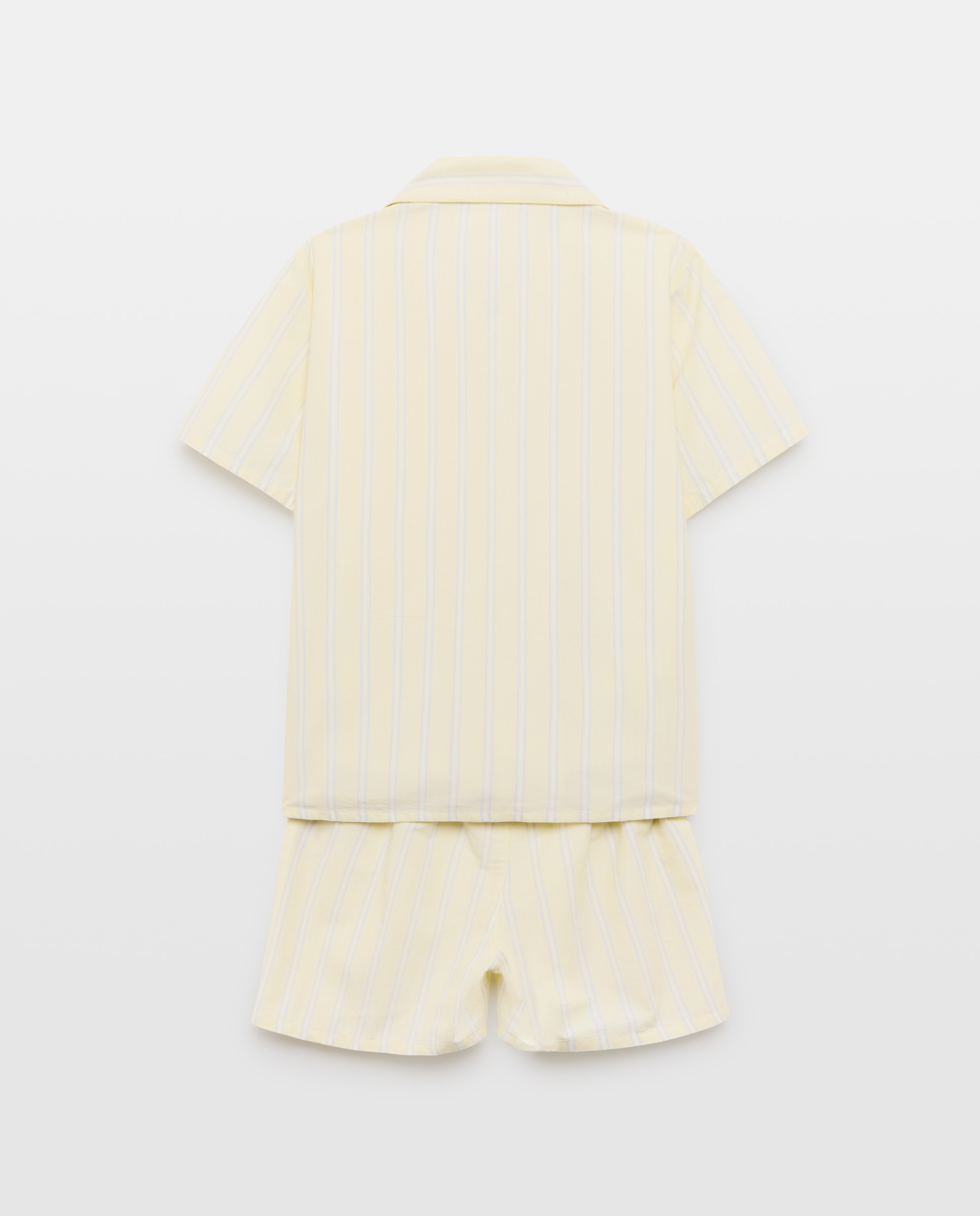 Pijama de niño de popelín corto 310 Amarillo claro-2