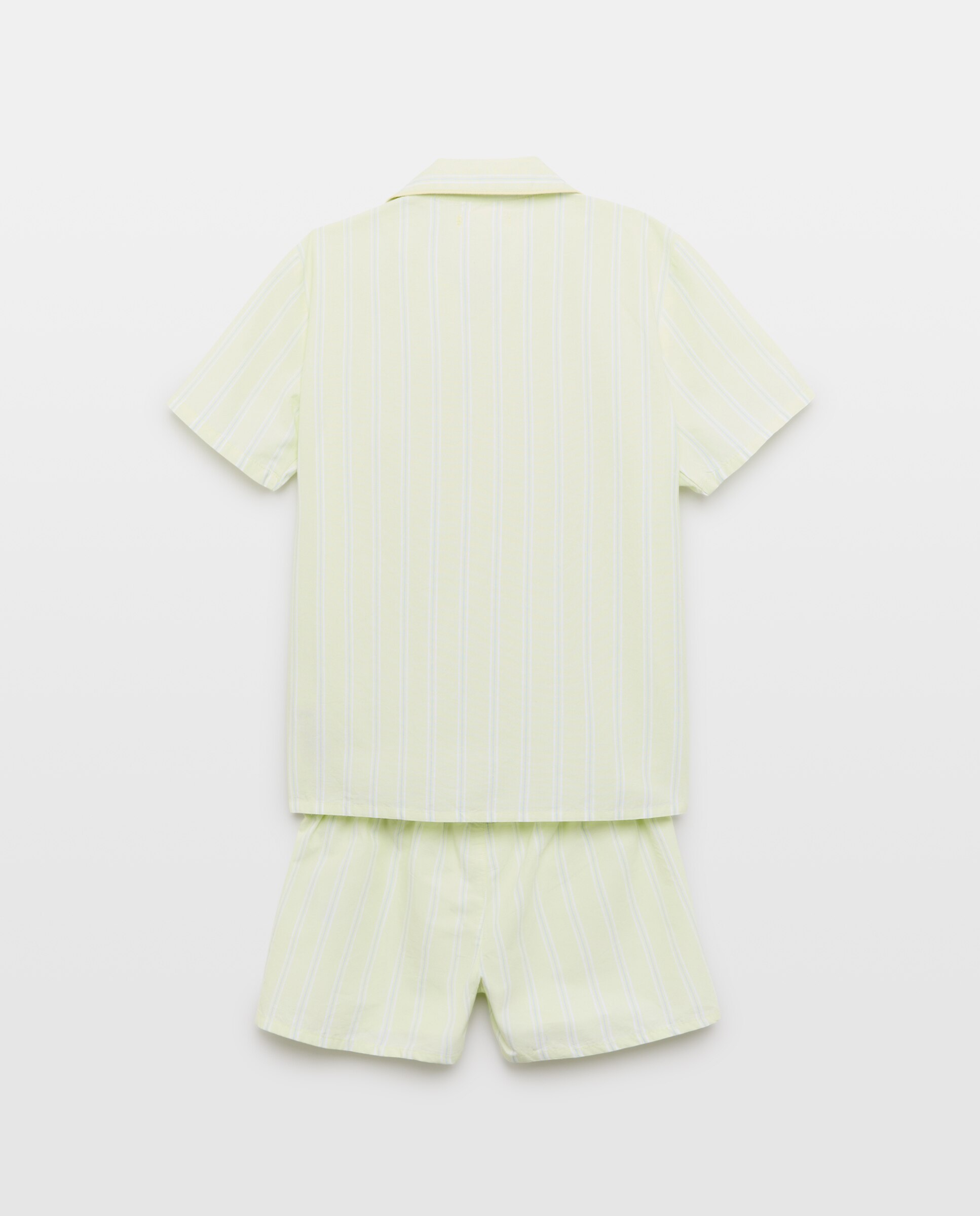Pijama de niño de popelín corto Verde-2