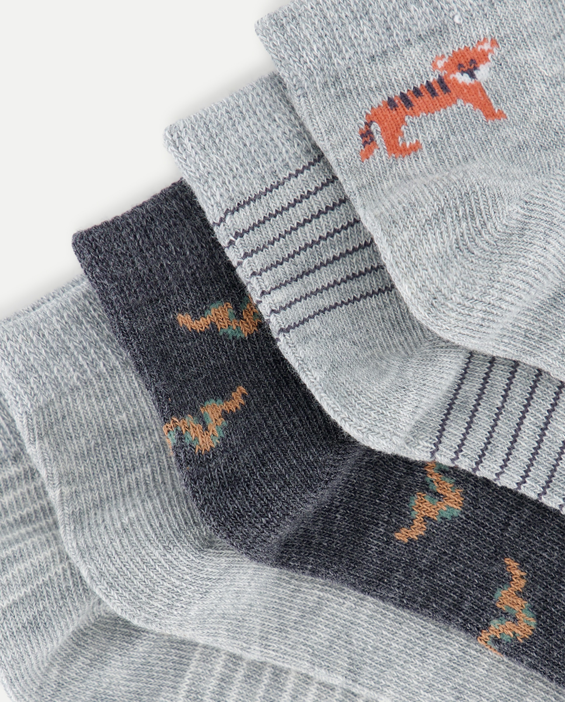 Pack 5 calcetines cortos de niño Gris claro-2
