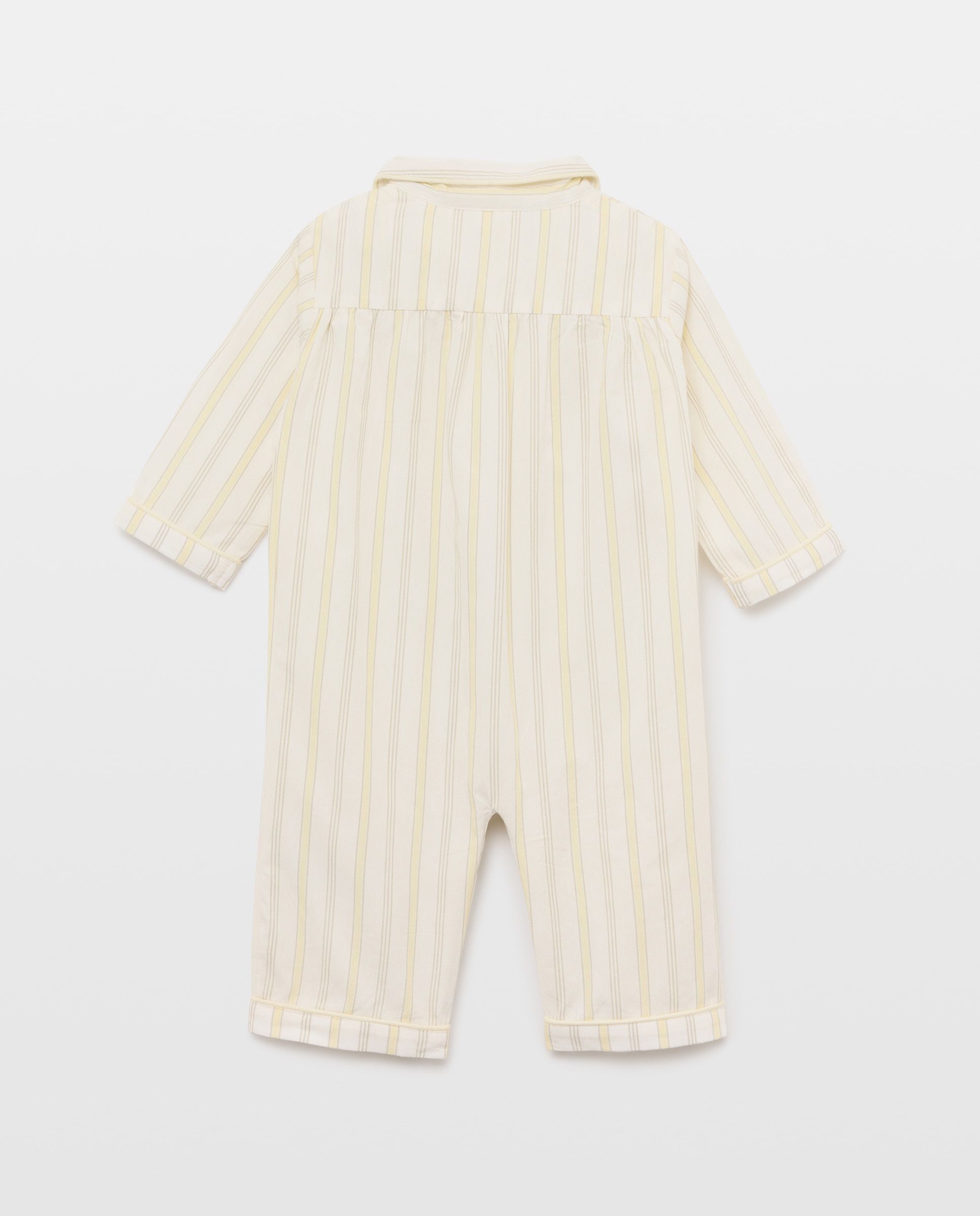 Pijama de bebé largo de rayas con cuello 2