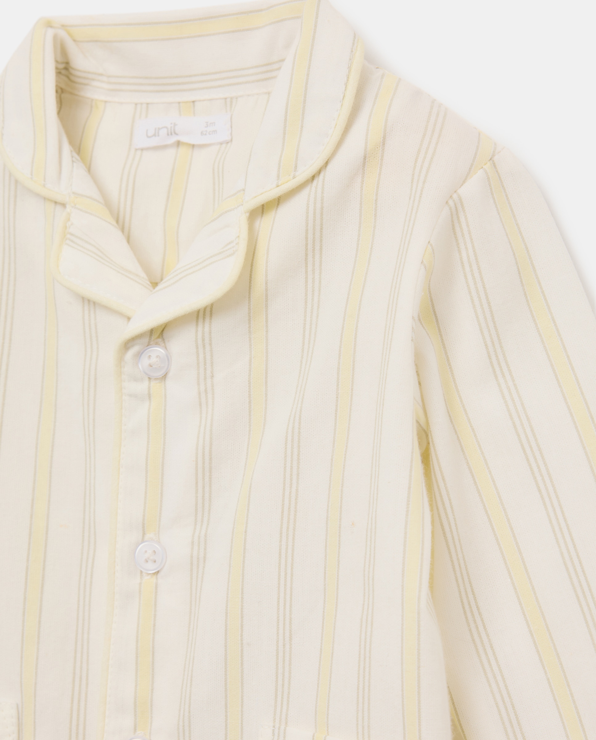Pijama de bebé largo de rayas con cuello 3