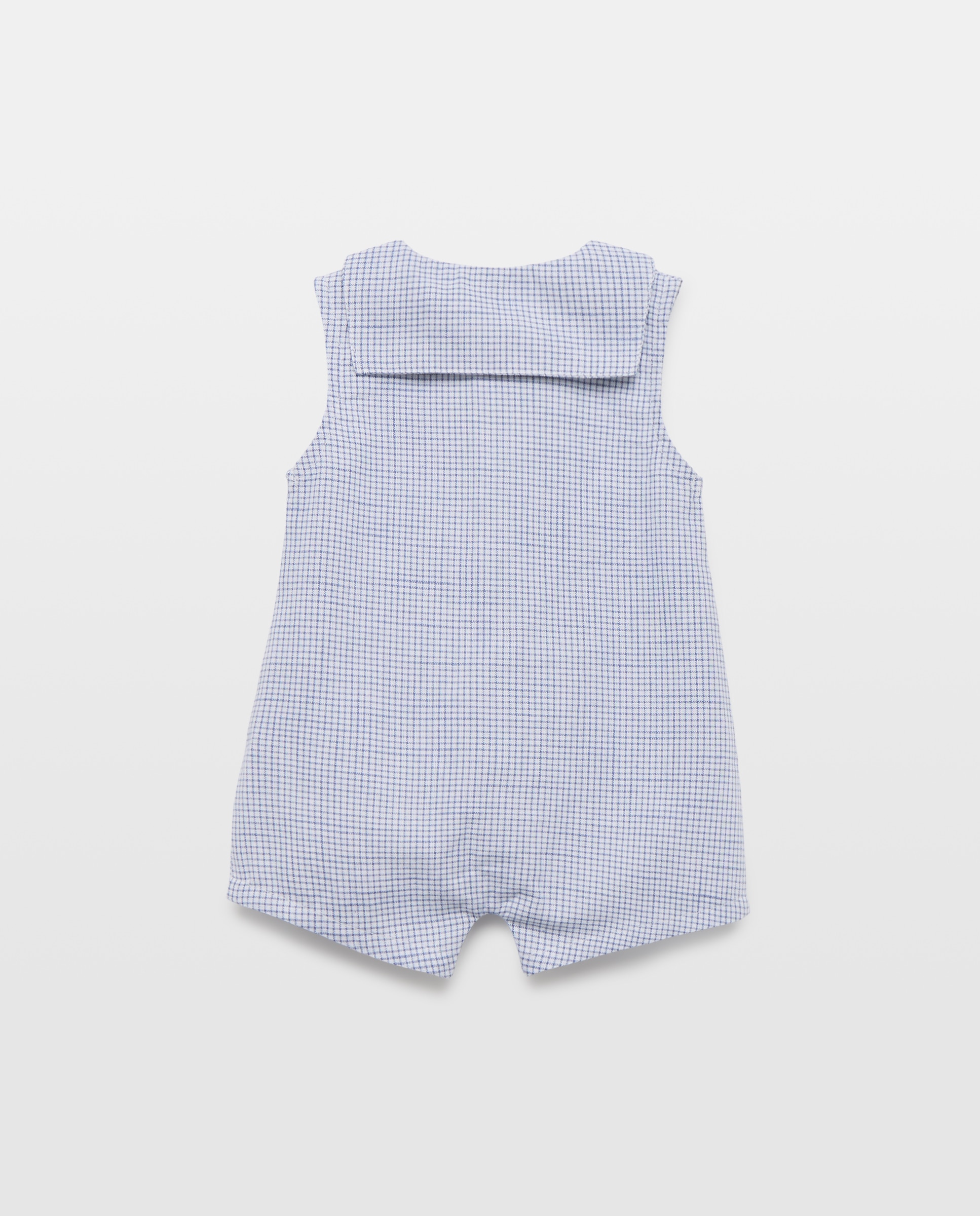 Pijama de bebé de popelin corto 400 Azul-2