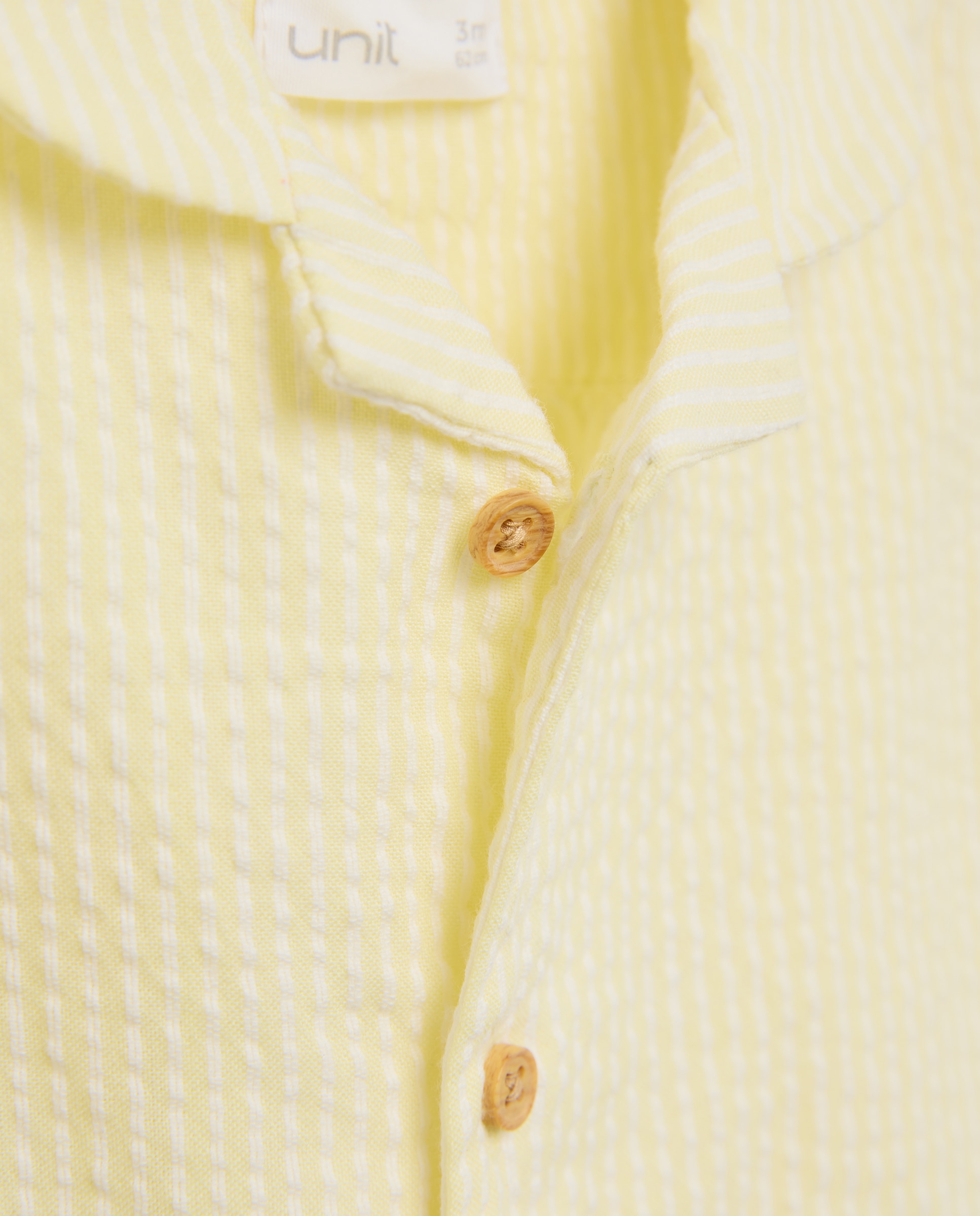 Pijama de bebé corto seersucker 310 Amarillo claro-3