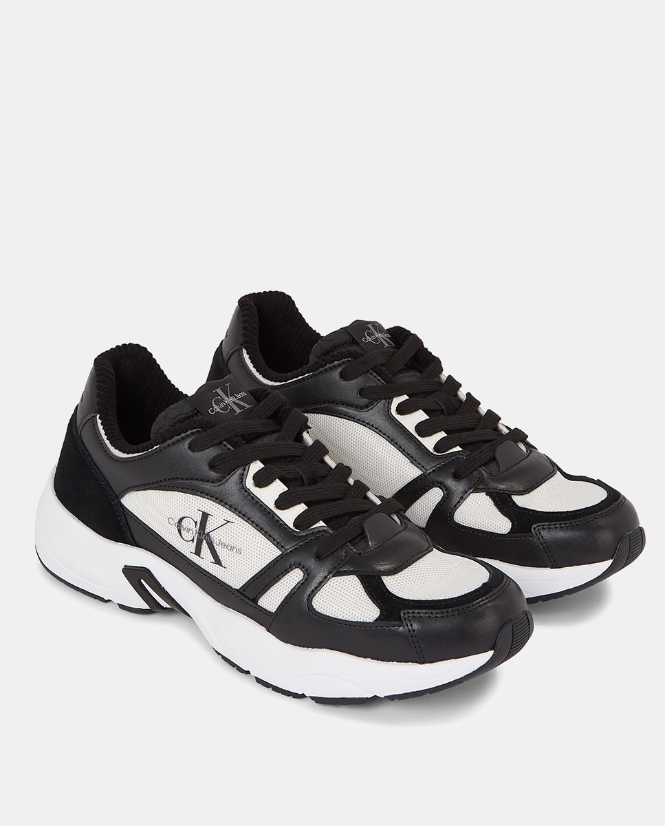 Zapatillas de hombre en piel - Calvin Klein Jeans - Negro Negro-2