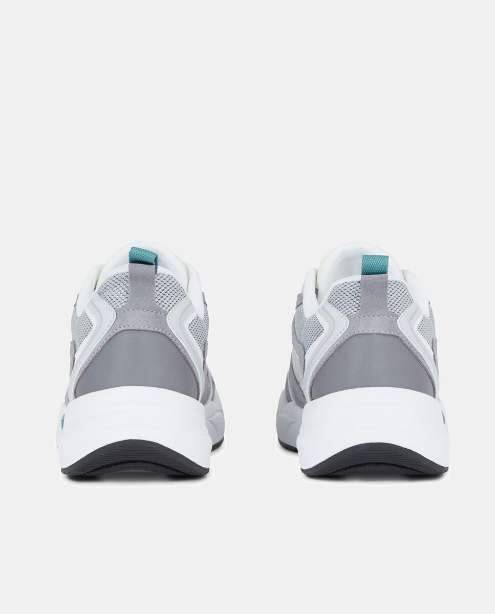 Zapatillas de hombre tipo running bajas en piel - Calvin Klein Jeans - Gris claro Gris claro-4