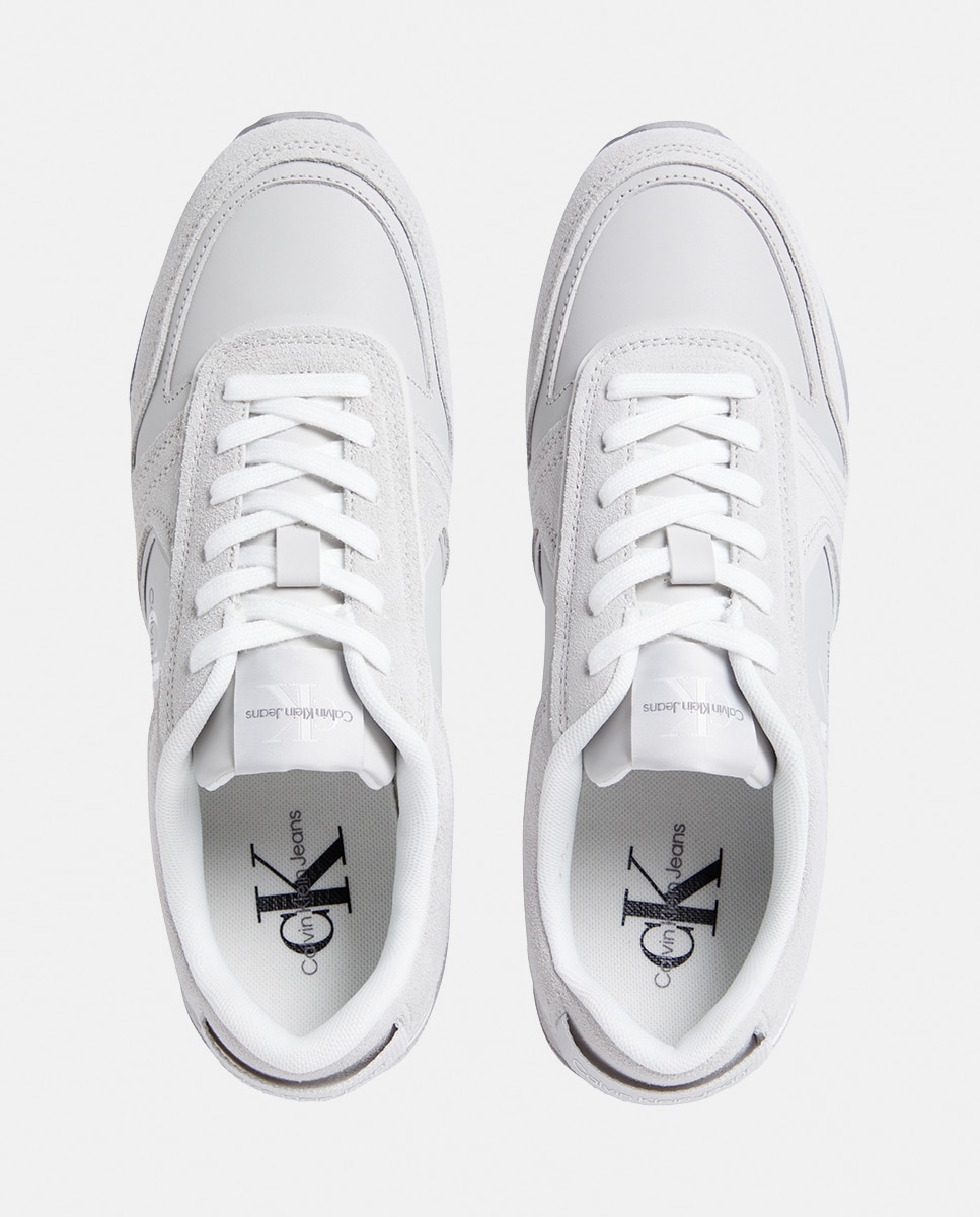 Sapatilhas Estilo Runner em Camurça Cinzento-claro-3