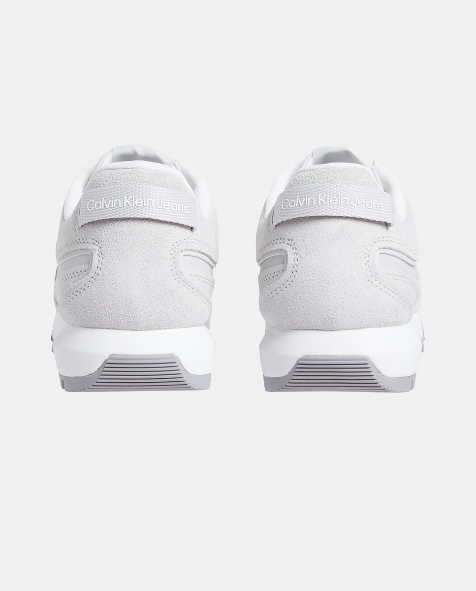 Sapatilhas Estilo Runner em Camurça Cinzento-claro-4