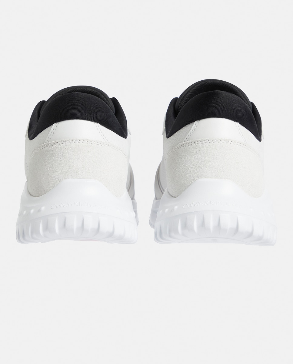 Sapatilhas Estilo Runner em Pele Branco-4