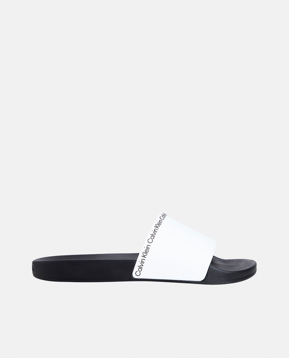 Chanclas de lona logotipo - Calvin Klein - Blanco Blanco-1