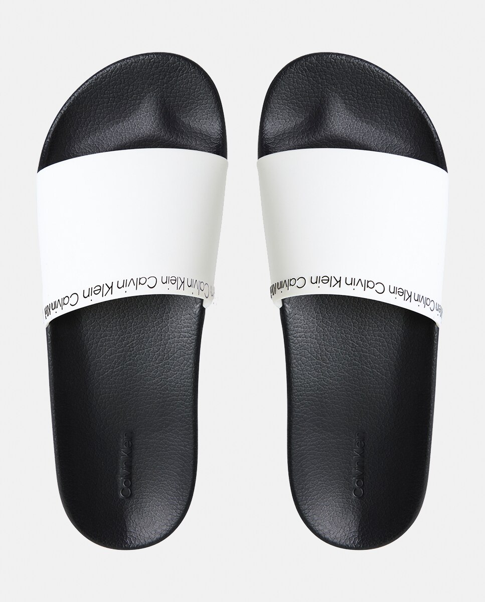 Chanclas de lona logotipo - Calvin Klein - Blanco Blanco-2