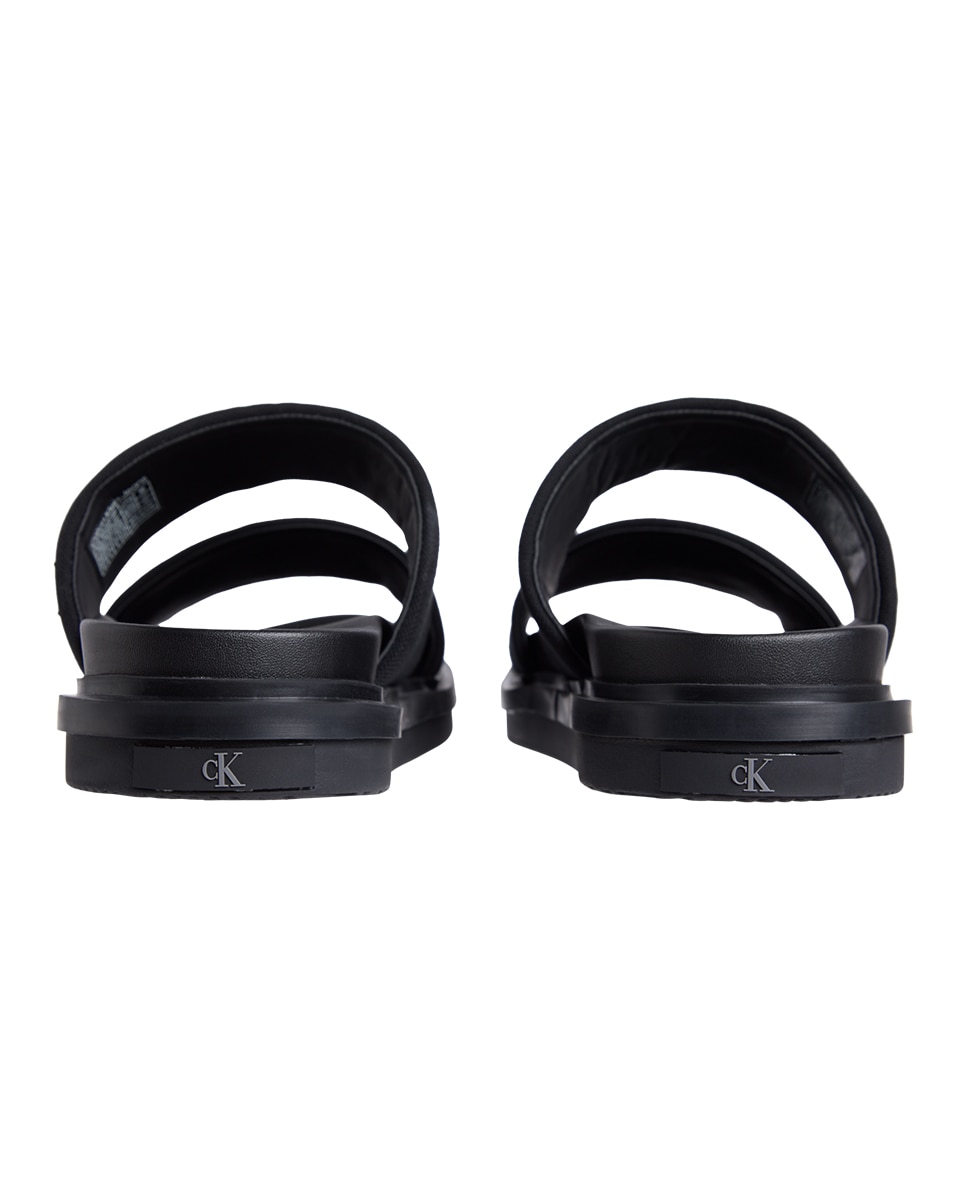 Sandalias doble tira de algodón - Calvin Klein - Negro Negro-4
