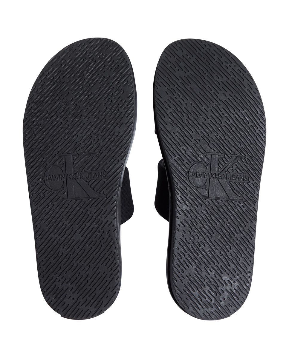 Sandalias doble tira de algodón - Calvin Klein - Negro Negro-5