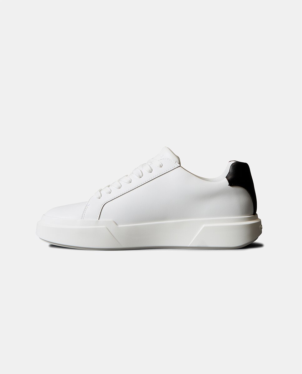 Sapatilhas Tipo Chunky em Pele Branco-5