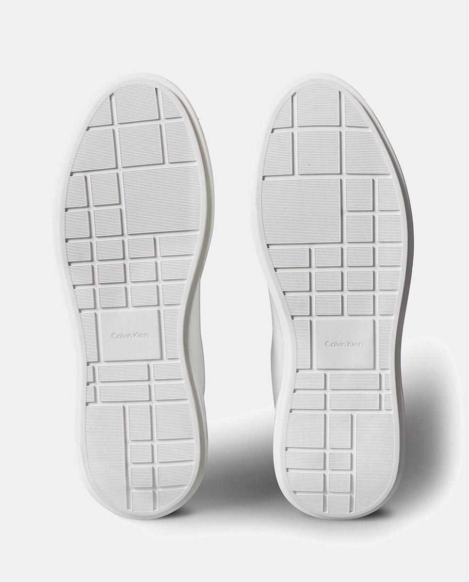 Sapatilhas Tipo Chunky em Pele Branco-6