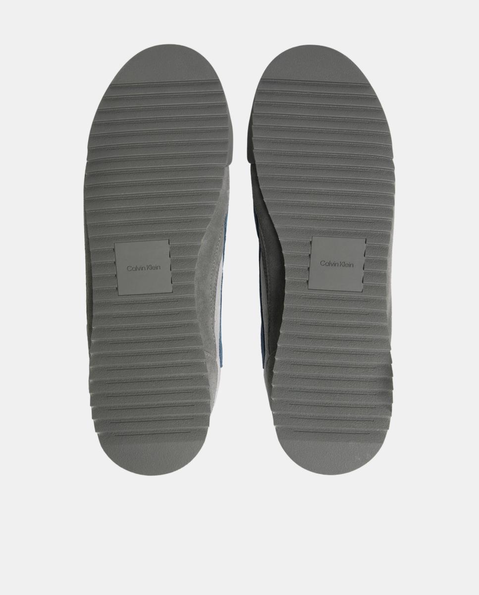 Sapatilhas Runner de Perfil Baixo com Logótipo CK Stripe Cinzento-pedra-7