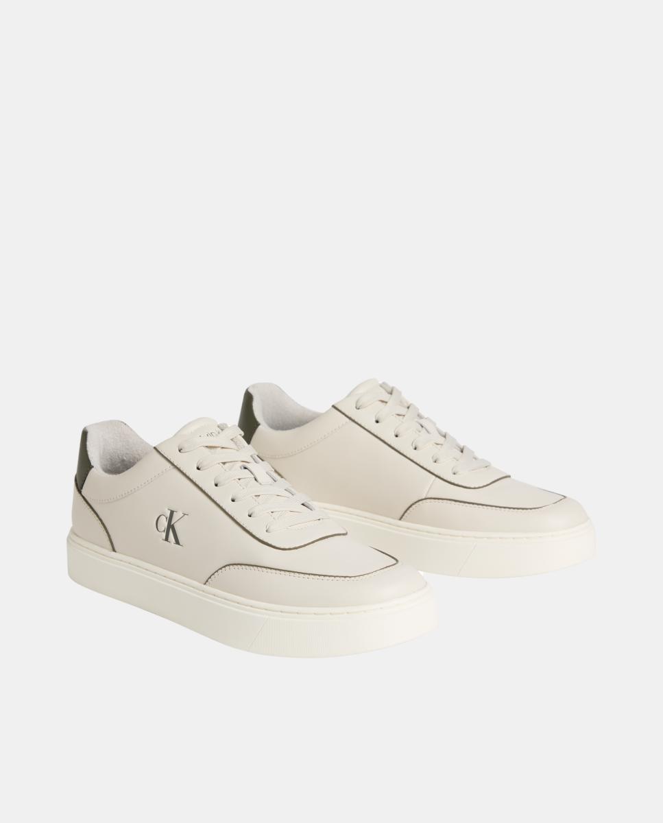 Zapatilla casco Calvin Klein de piel - Beige Beige-2