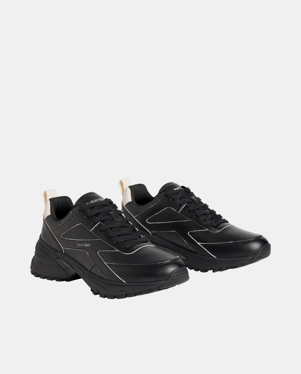 Sapatilhas Runner em Pele Preto-2