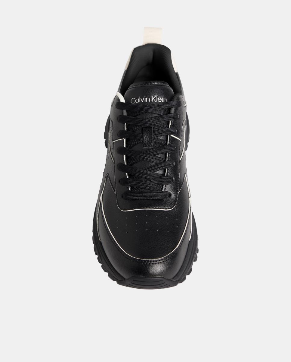Sapatilhas Runner em Pele Preto-4