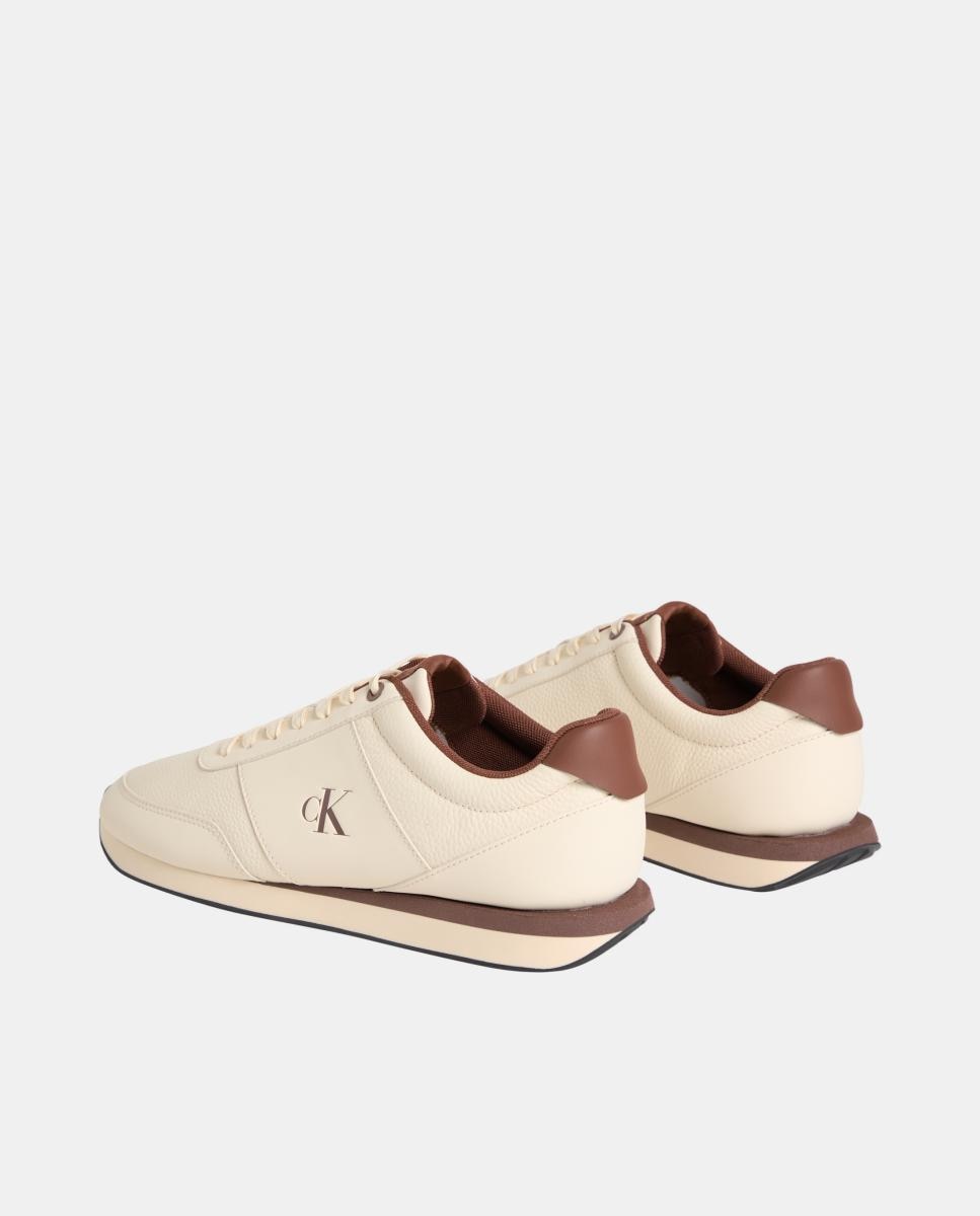 Sapatilhas Runner em Pele Creme-3