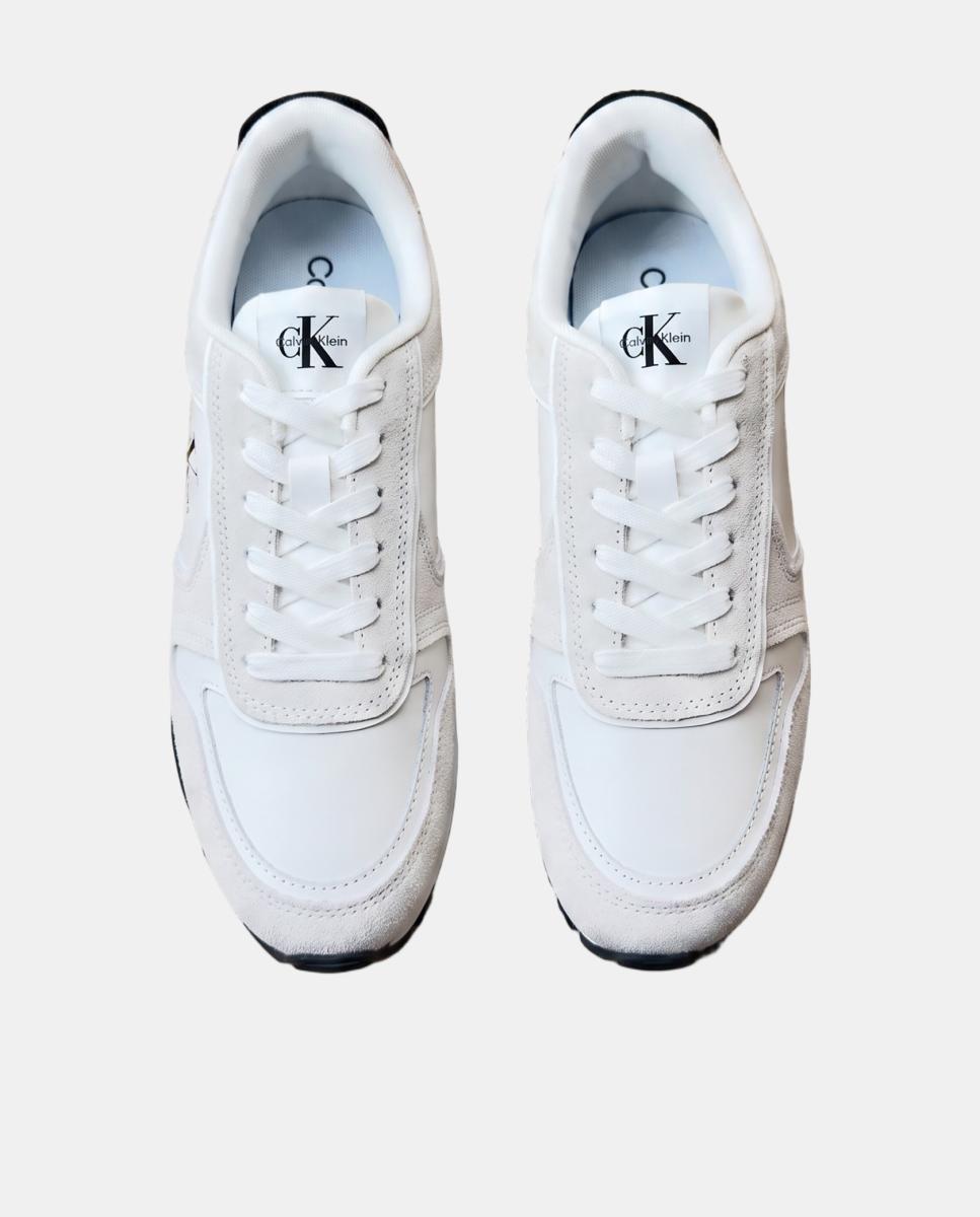 Sapatilhas Runner em Pele Branco-4