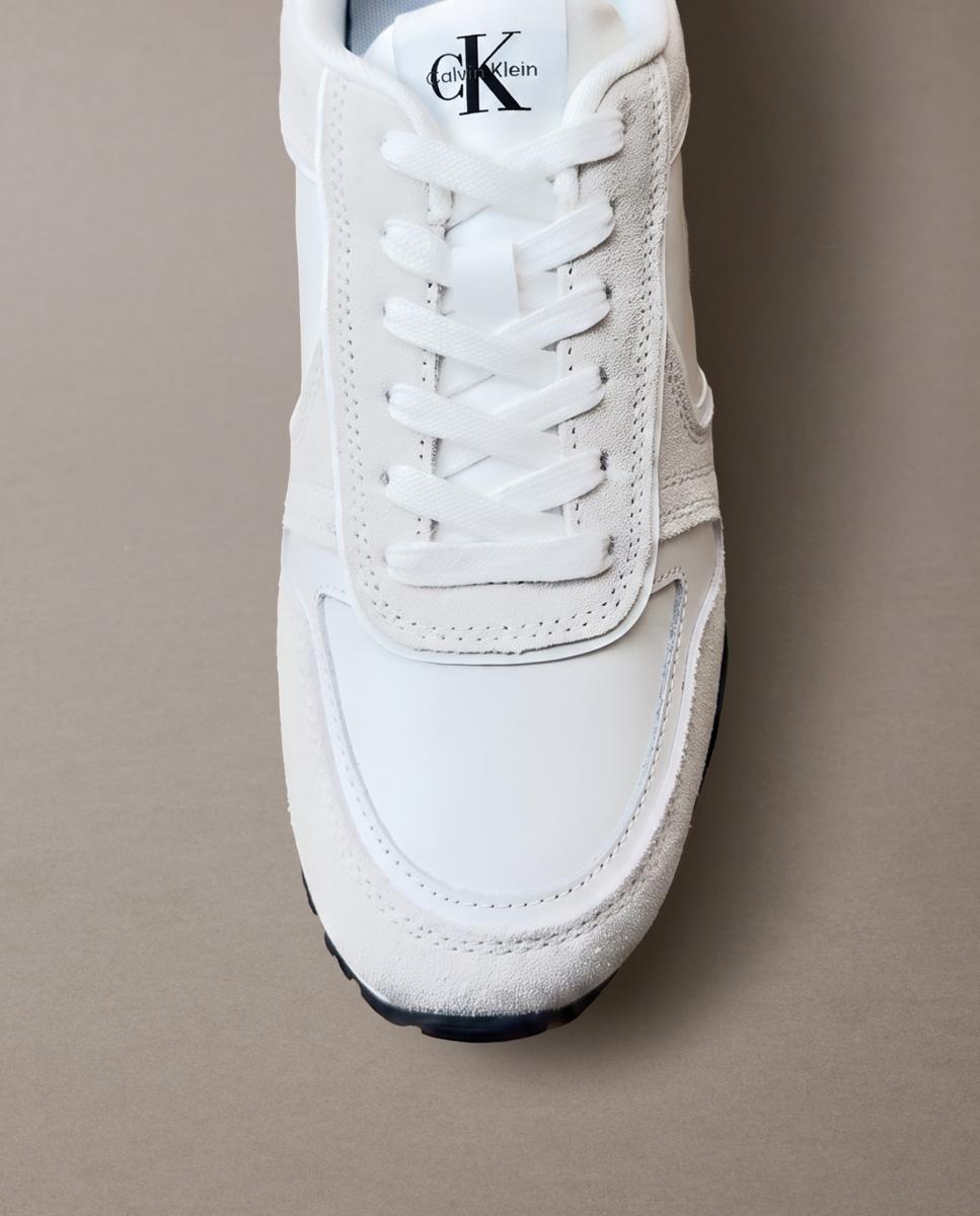 Sapatilhas Runner em Pele Branco-7