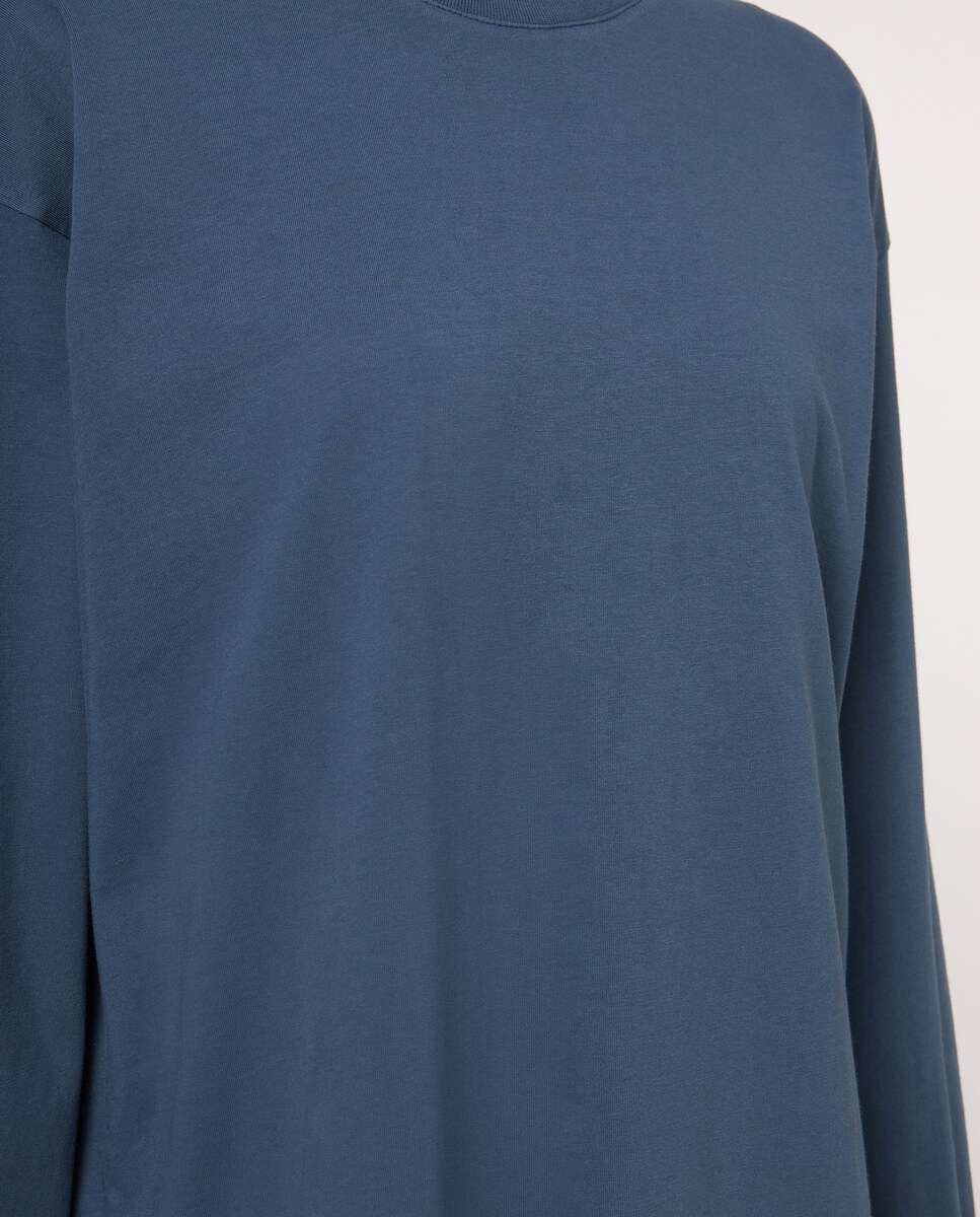 Camiseta de algodón Azul oscuro-3