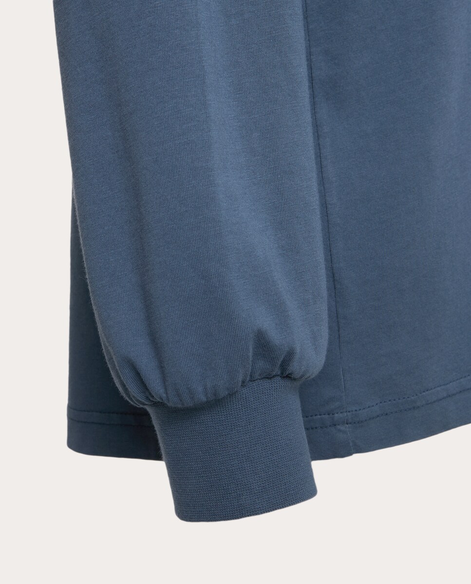 Camiseta de algodón Azul oscuro-4