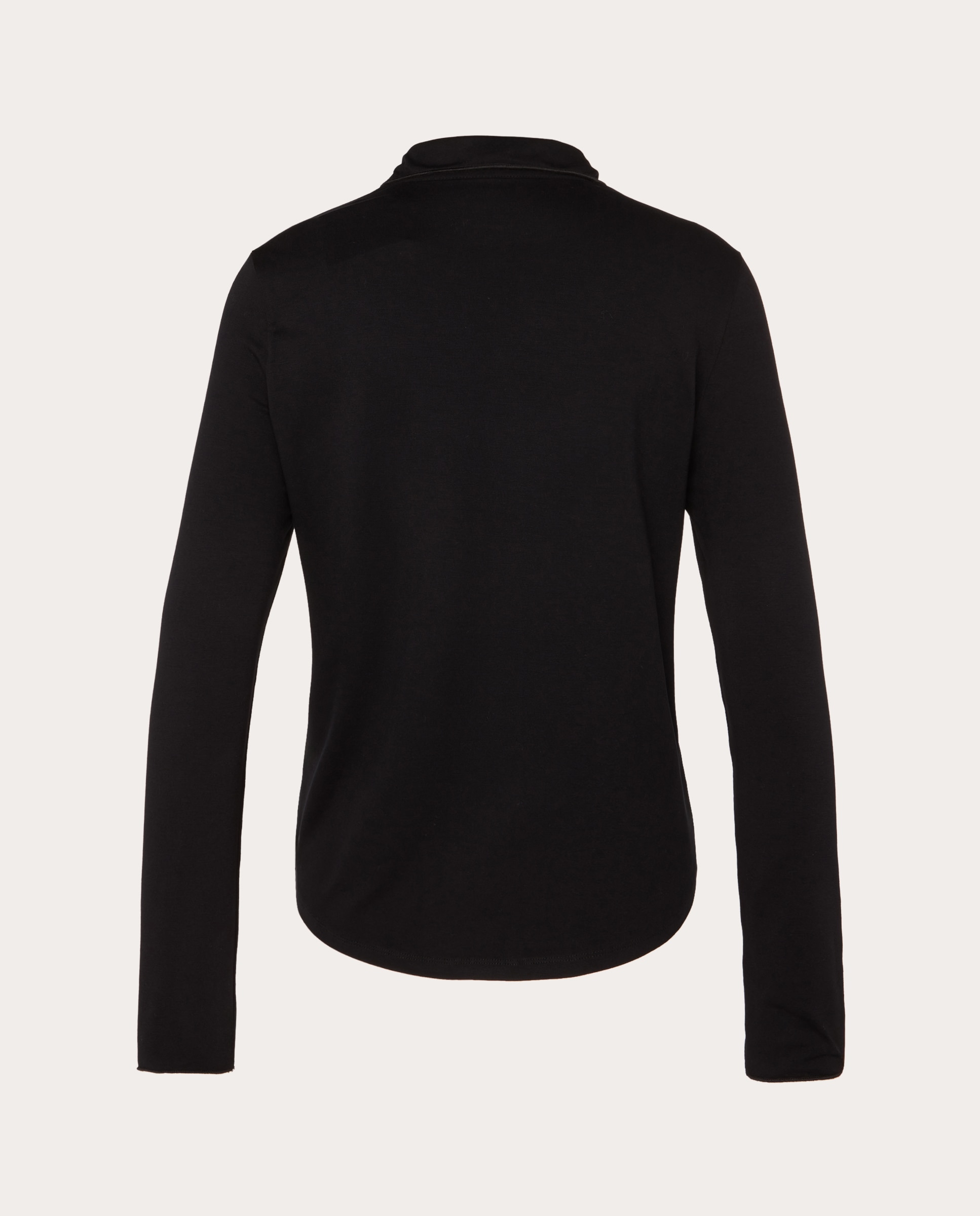 Camisa de Malha com Colarinho Aberto Preto-2